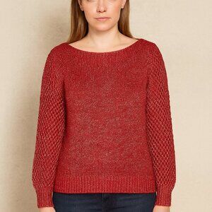 New Tommy Bahama S Red Wool Blend Shimmer Balloon Sleeve Pullover